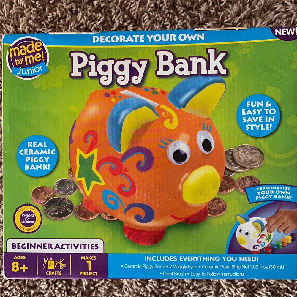 NIB DIY ceramic piggy bank craft kit